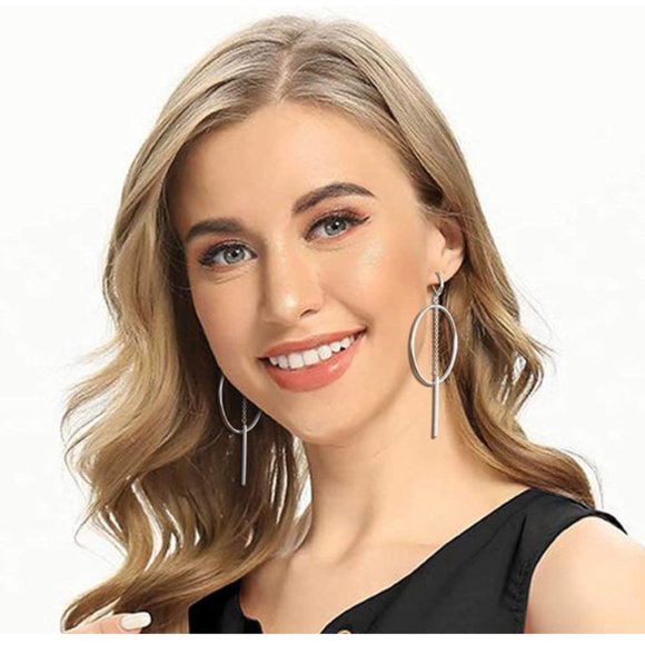 Silver Hoop Earrings - Picture 6 of 6